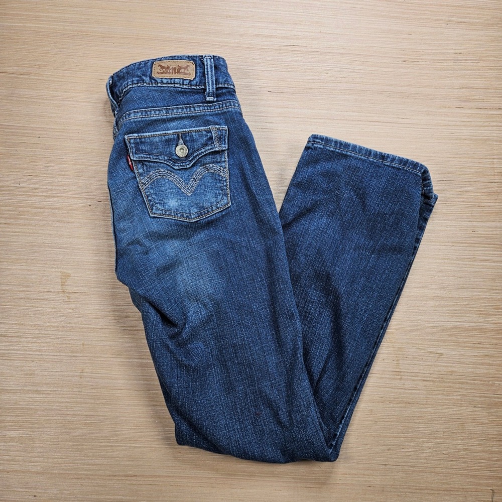 Levi 529 Curvy Bootcut Jeans Womens 4 Blue Denim Mid Rise Stretch Casual